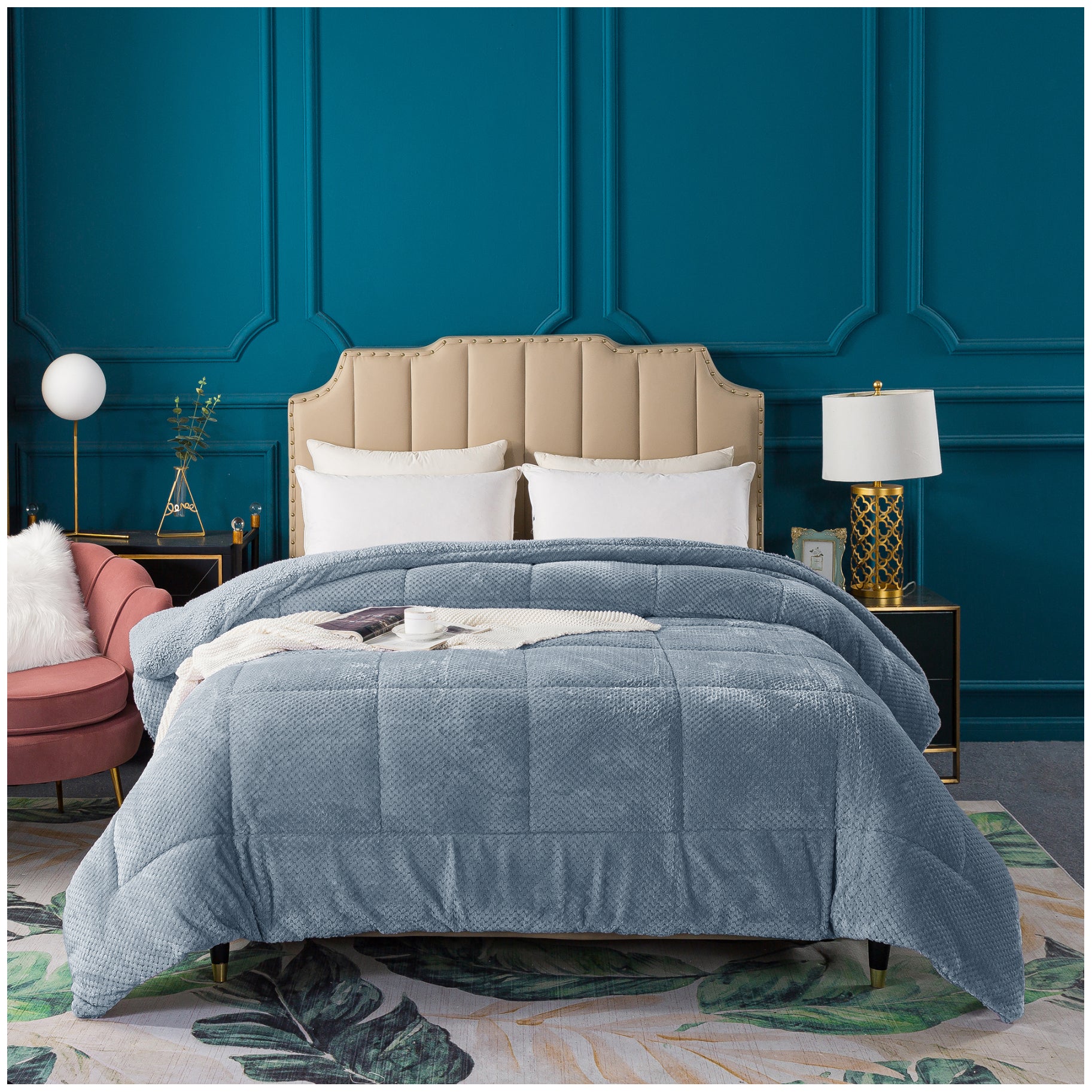 Kasen Reversible Plush Sherpa Comforter