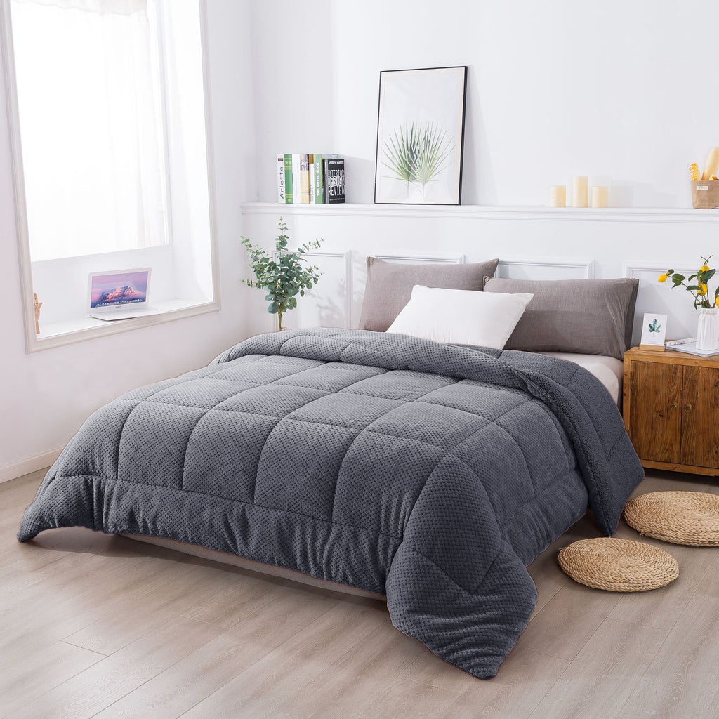 Kasen Reversible Plush Sherpa Comforter