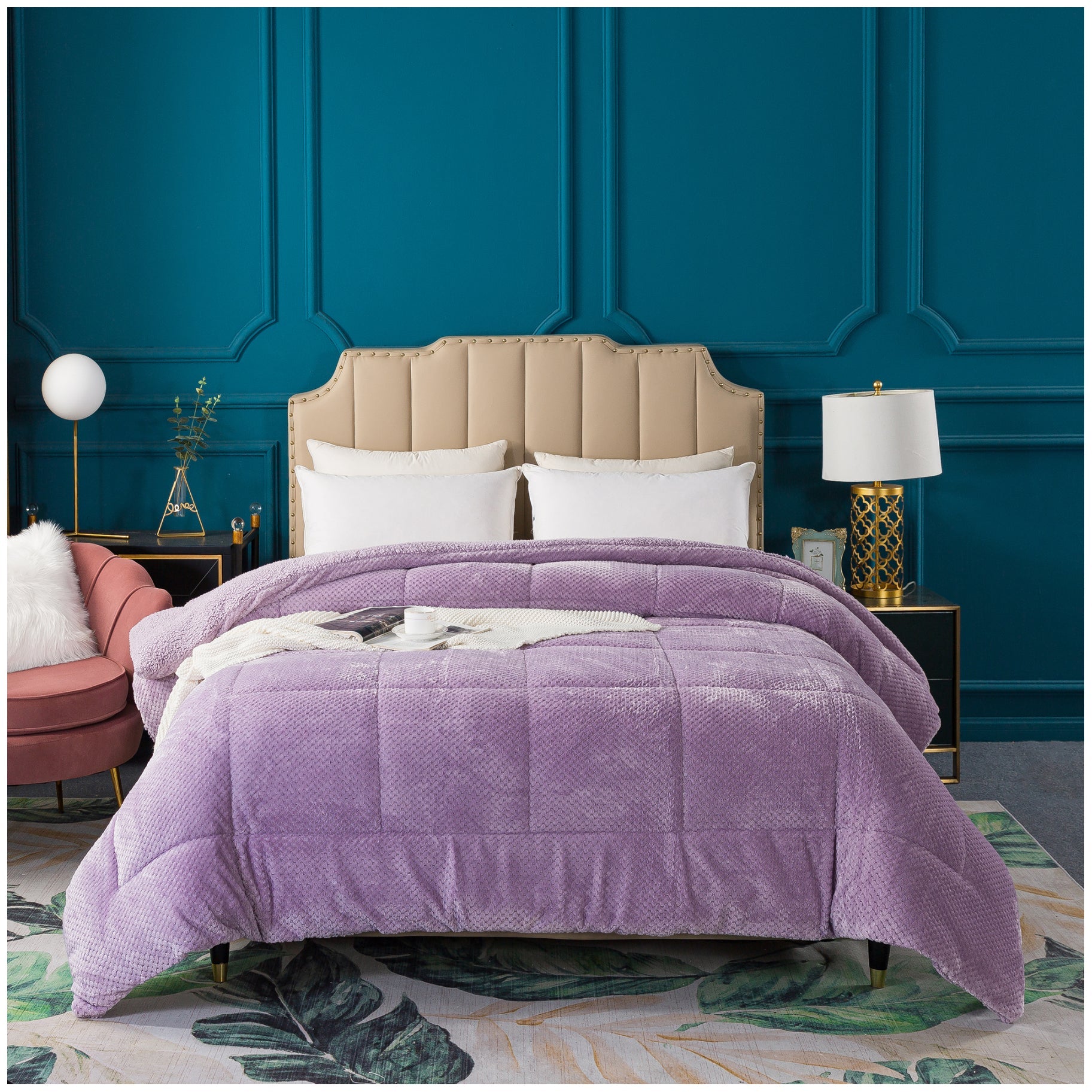 Kasen Reversible Plush Sherpa Comforter